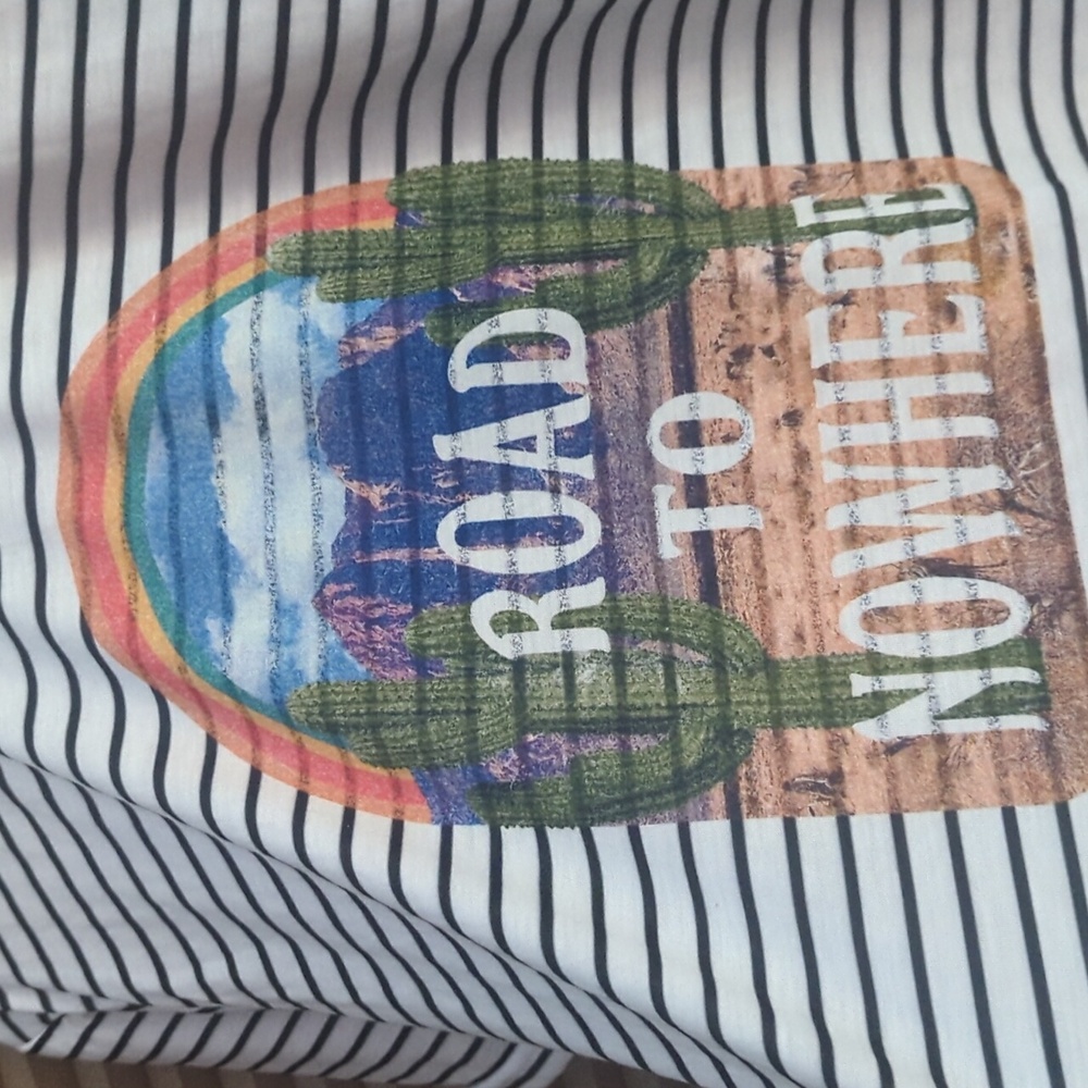 Boutique Road To Nowhere Striped T-shirt New Tee XL
